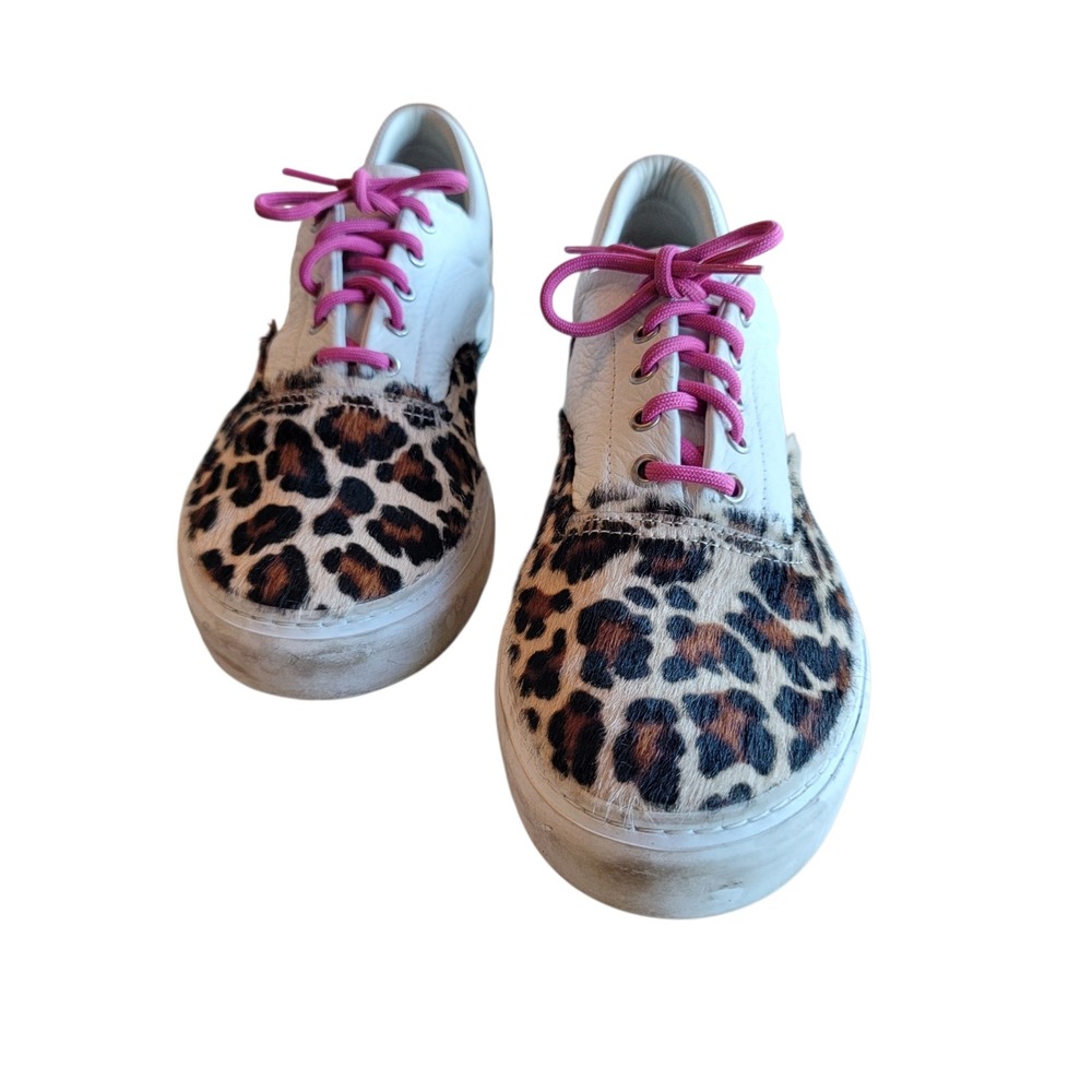Diemme Iseo Prem Italian Sneakers Nappa Leather Leopard Haircalf Men EU 45 US 12